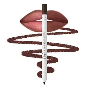 LAMEL Lip Liner for women, Long lasting Gel, Easy-glide gel texture Super long-lasting, Sharpenable precise tip, Intense pigment,414 Intense Brown, 1.7gm