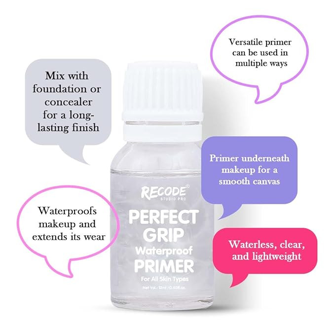 Recode Studio Perfect Grip Waterproof Primer for All Skin Types, 12 ml