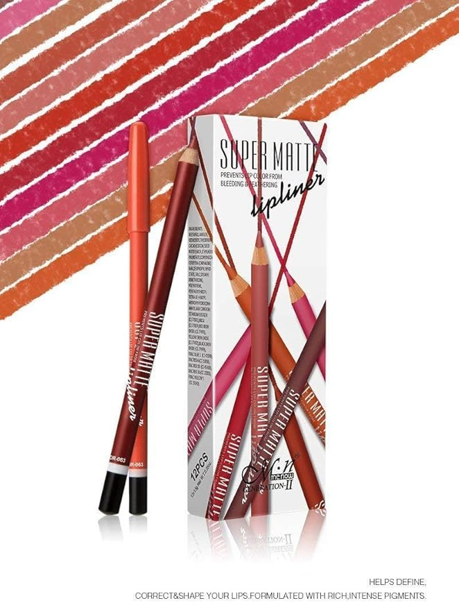 Me Now Super Matte Lip Liner Pencil (Set of 12) - P102