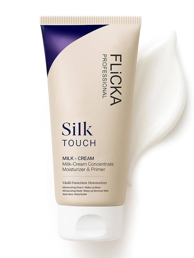 FLiCKA Silk Touch 3 in 1 Moisturizer and Primer for Face | Hydrating, Lightweight, Long-Lasting | Pore Minimizer | Dermatologically Tested | All Skin Types | Makeup Base | 60g | Cruelty-Free