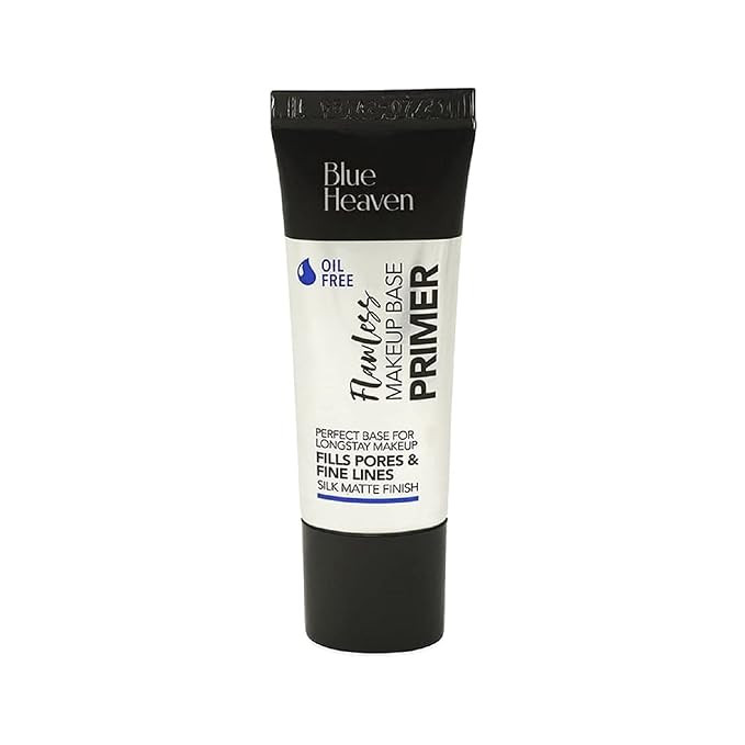 Blue Heaven Flawless Makeup Base Primer For Face Makeup | Pores and Fine lines minimizer | Hydrating and moisturising | Infused with Aloe Vera | Silk Matte Finish | oil free and non Greasy Primer, 16gm