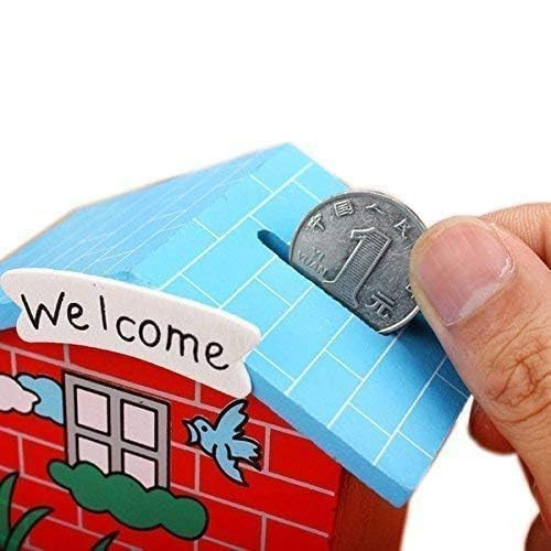 Artlicious 12 pcs Wooden Piggy Banks for Kids, Savings Challenge Box, Cashbox,Cash Vault Wooden Savings Box Coin Banks - Return Gift for Kids Birthday Age 6-10 (Pack of 12)