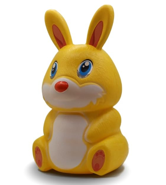Neokiddo Toys Bunny Piggy Bank for Kids & Toddlers (Boys&Girls) Cute Rabbit-Shaped Money Bank for Toddlers | Plastic Coin Bank with Secure Lock & 2 Keys | Fun Money Saver Gift | Room Decor (Yellow)