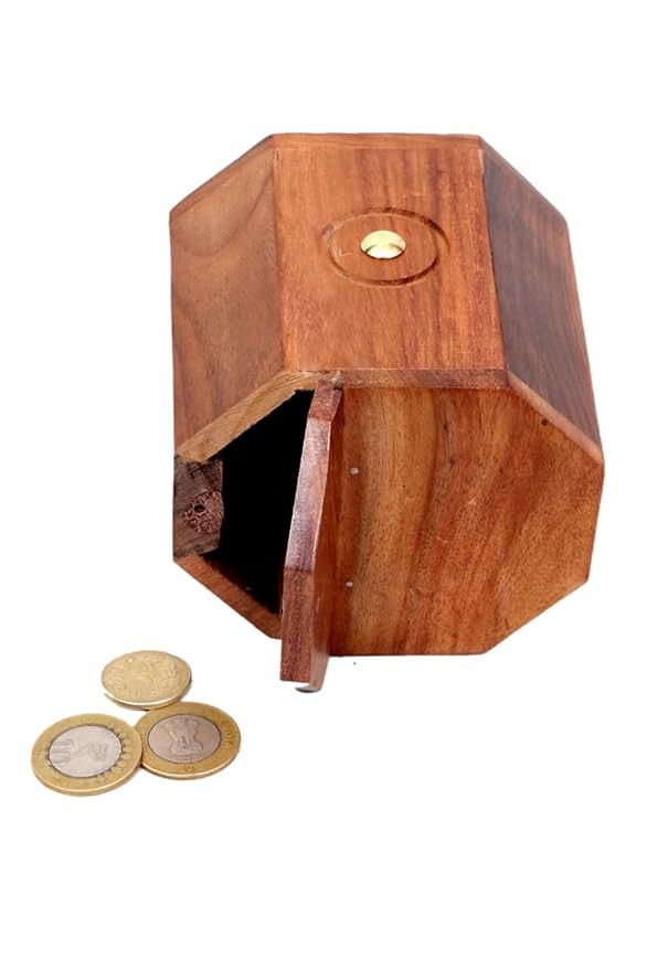 Wooden Money Bank - Large Piggy Bank-Home Decor Coin Box for Kids and Adults