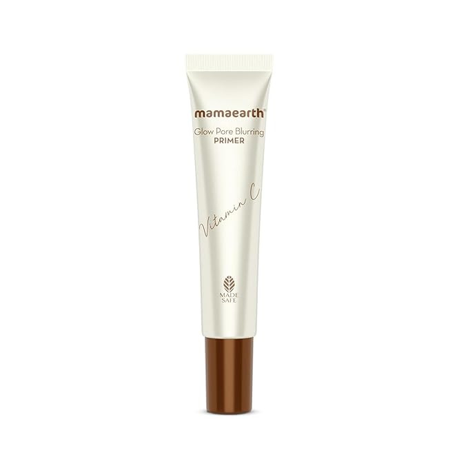 Mamaearth Glow Pore Blurring Primer with Vitamin C & Turmeric - 25 g| Enhances Skin’s Glow | Blurs Pores | Helps Makeup Last Long | Lightweight & Non-Greasy