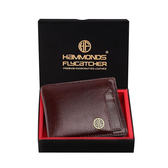 HAMMONDS FLYCATCHER Wallet for Men Leather Original, Mens Wallet, Leather Wallets for Men Stylish, Bi-Fold Wallets for Man, 6 Card Slots, Easy Access Card Slots, Coin Pocket, Gift for Mens - Brown