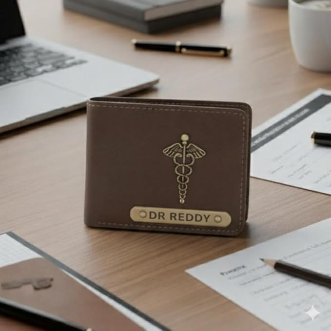 Men's Artificial Leather Personalized Wallet Gift for Men/Gift for Love/Gift for Husband (Black)