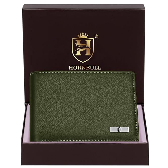 HORNBULL Maddison Men's Olive Green Genuine Leather Wallet