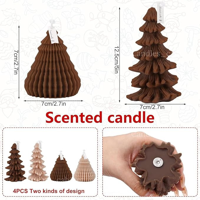 CANDLE CABINETS Large Christmas Candles Tree Scented Xmas Tree Shaped Candles Gifts for Home Party Room Table Decorations, Candlles for Christmas, Christmas Candle, Christmas Gift Set