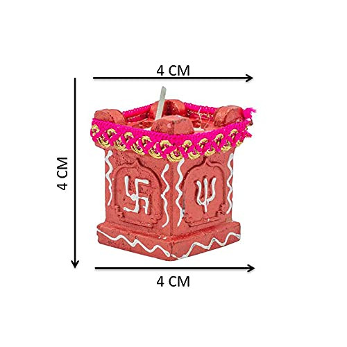 Decorative Gel Wax Tea Light Candles for Diwali, Traditional Design, Multicolour (TULSI Diya [04])